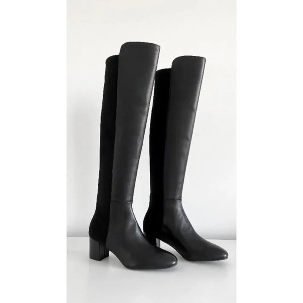 Stuart Weitzman Gillian 60 Over The Knee Leather Boot Size 38.5 / US 8